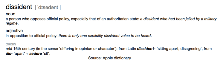 dissident in Mactionary